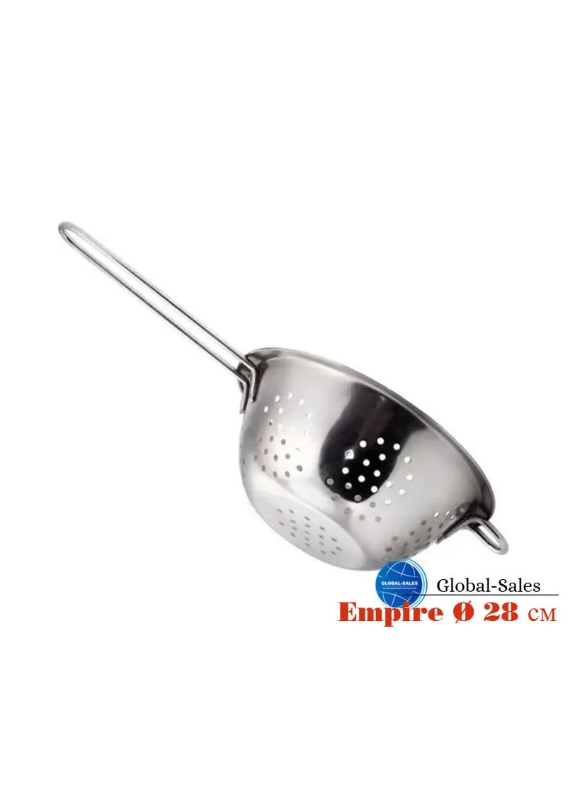 Дуршлаг нержавеющий 280 мм с ручкой и плоским дном (0828) Empire (342122328)
