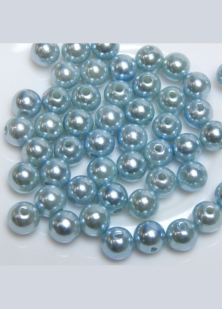 Бусины перламутровые, акриловые, 8 мм, голубые, 50 шт No Brand (340484951)