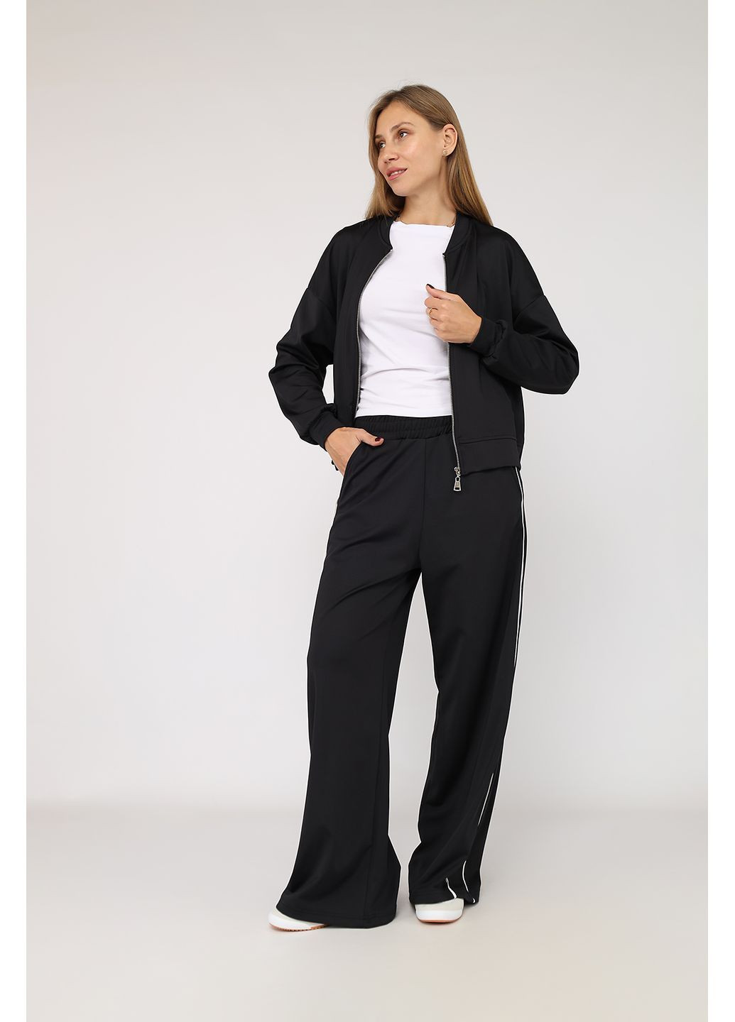 Толстовка на блискавці жіноча колір чорний ЦБ-00283750 Yuki (362895809)