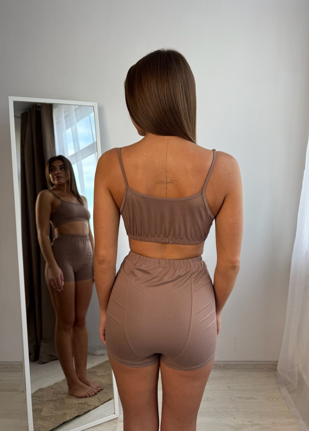 Коричневый демисезонный комплект с шортиками коллекции «ласточка» VIDCHUY