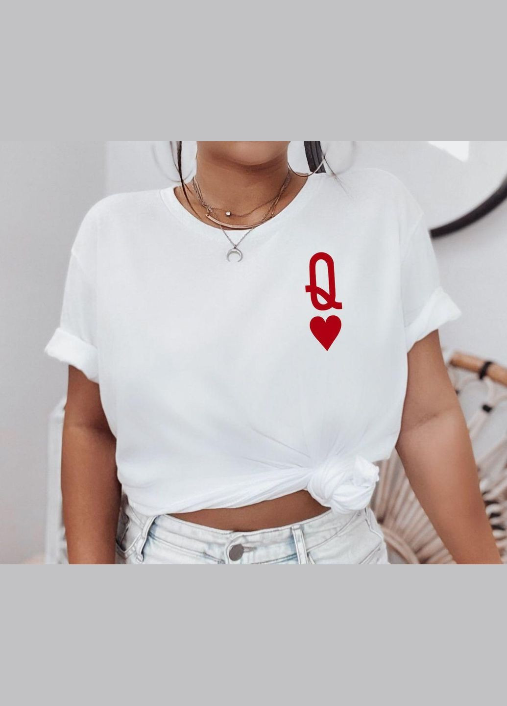 Футболка жіноча з принтом 44 Біла 2647428186 No Brand - (341086212)