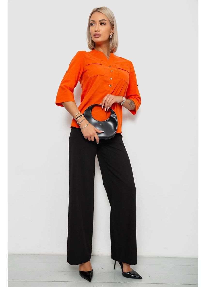 Оранжевая блуза однотонная,, 230r97-2 Ager