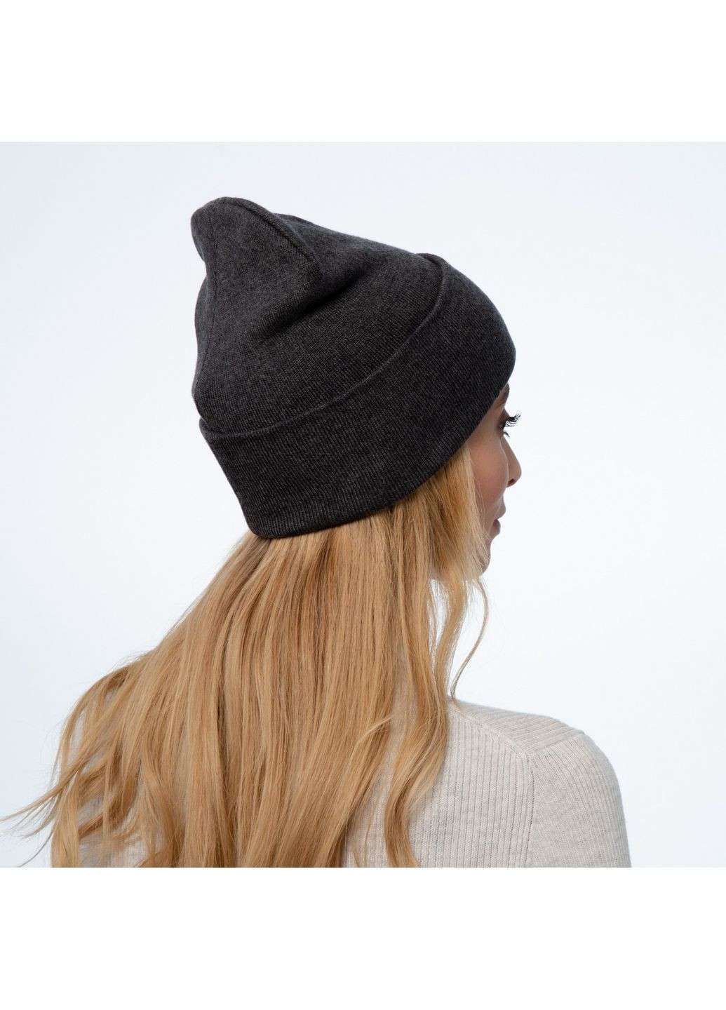 Шапка біні жіноча бавовна сіра JASPER LuckyLOOK 972-781 (322789790)