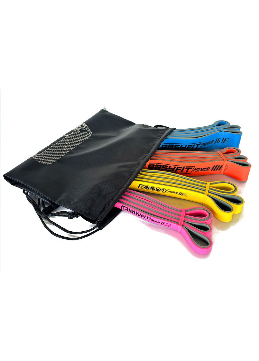 Набор двухслойных резинок для подтягиваний Premium 7-63 кг (4 шт) EasyFit (345712642)
