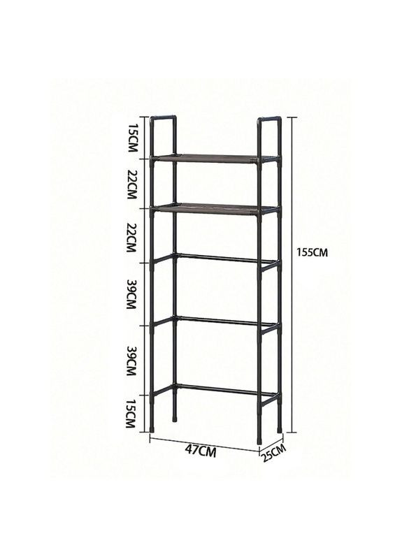 Полка стеллаж в ванную комнату над унитазом UKC Toilet Rack RO-2 Черная No Brand (340111891)