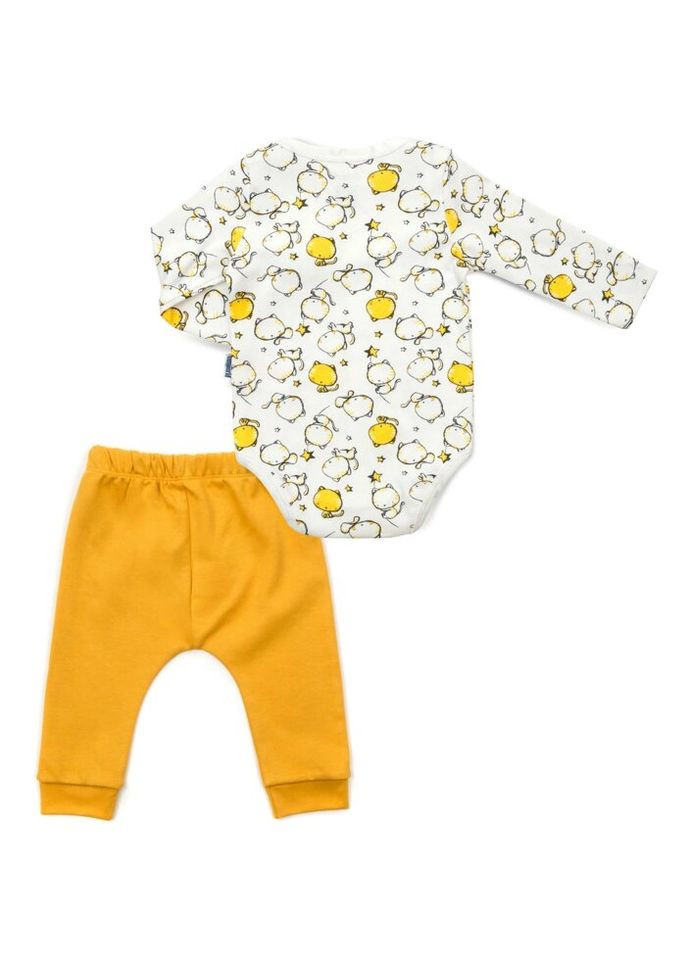 Комбинированный демисезонный набор детской одежды с котиками (16326-62g-yellow) Miniworld