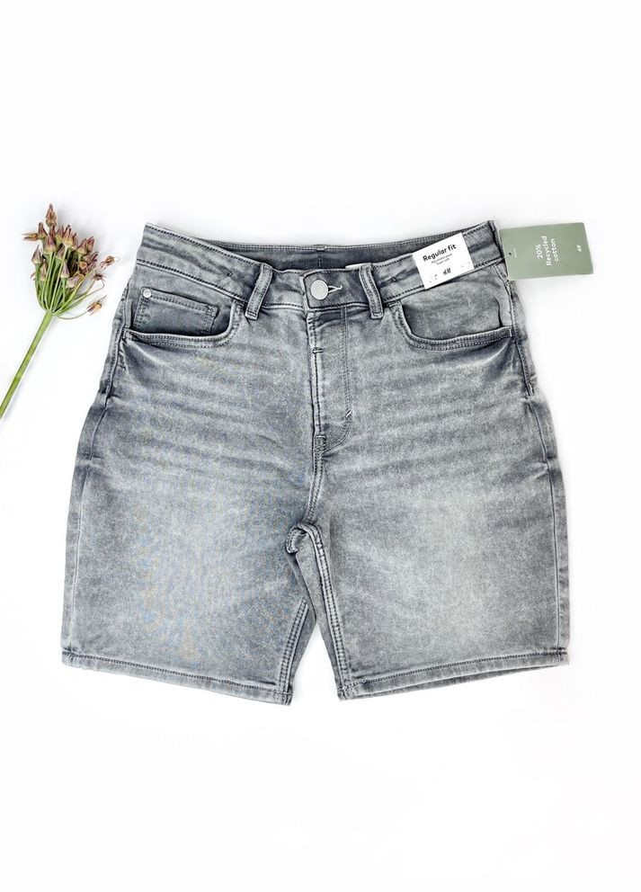 Джинсовые шорты 152 см серый артикул Л1232 H&M (342716033)