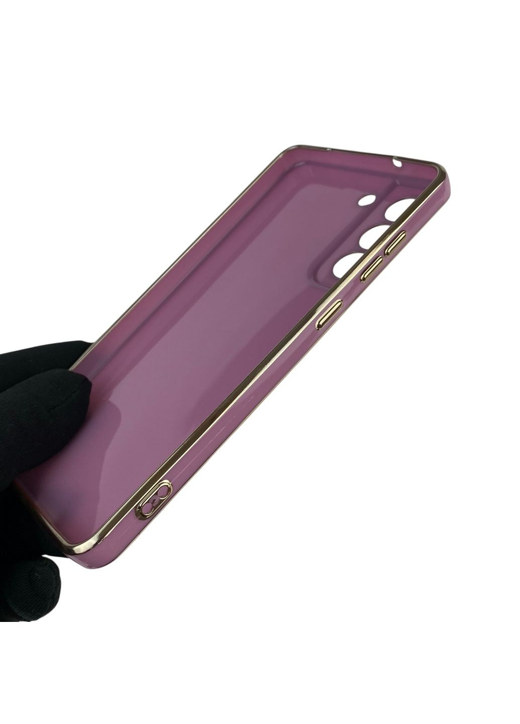 Чохол для Galaxy S21 FE (SM-G990B) з кільцем MagSafe із золотою окантовкою на самсунг с21 фе чорничний gs1 Samsung (366231991)