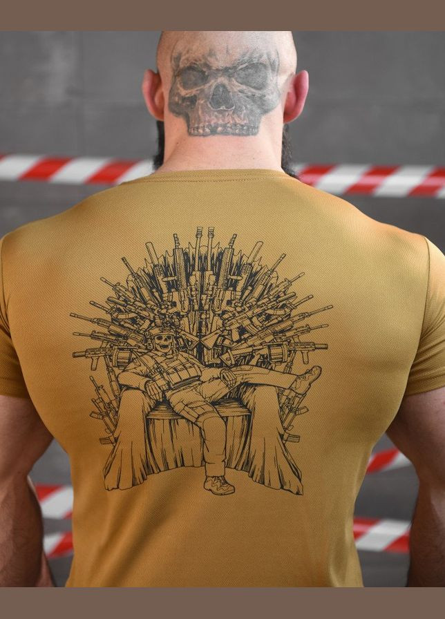 Тактична футболка потовідвідна Трон койот No Brand (317640918)