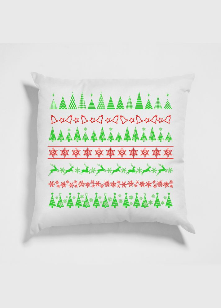 Декоративная подушка с новогодним принтом "Новогодние орнаменты" Push IT Кавун (316095484)