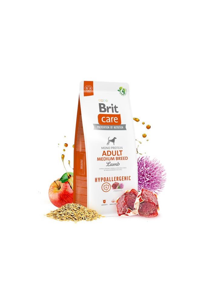 Корм для собак средних пород Care Dog Hypoallergenic Adult Medium Breed гипоаллергенный с ягненком, 3 кг Brit (336873439)
