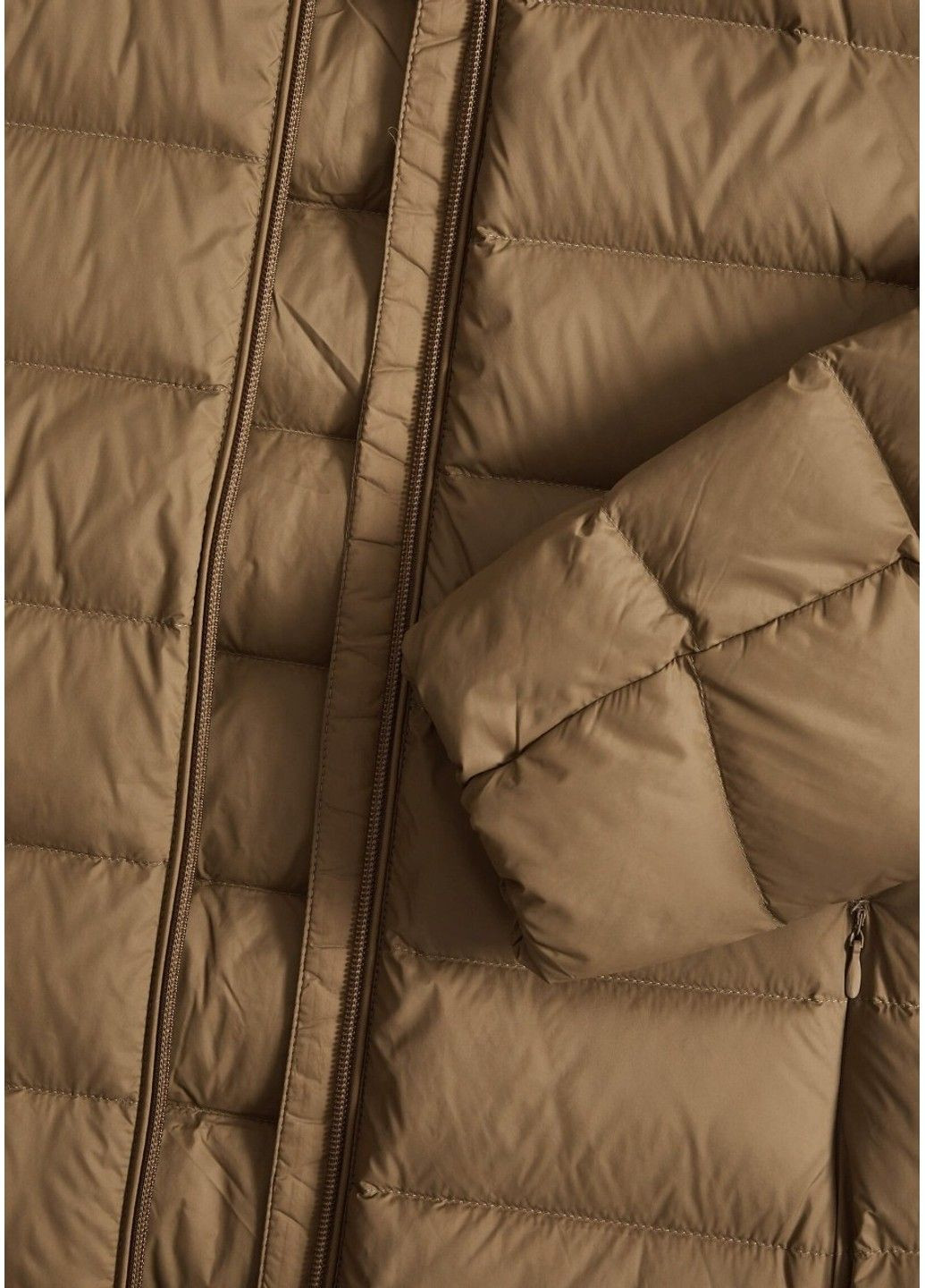 Бежева демісезонна жіноча стьобана куртка-пуховик м&s (57839) 8 бежева M&S