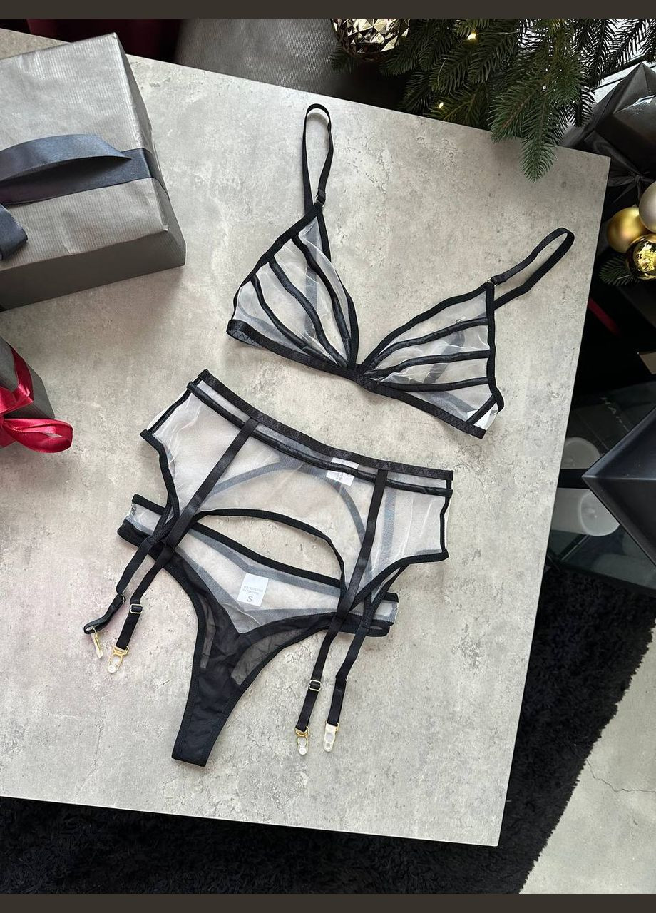 Чорний демісезонний комплект білизни No Brand