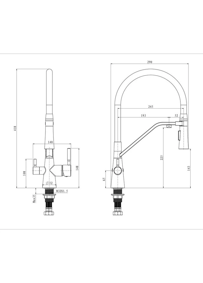 Змішувач для кухні Magnet REFL.BLACK (MI6973) Mixxus 021 (388586812)