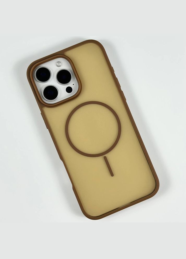 Силіконовий чохол Matte Color Case With Magnetic Thin Circle для iPhone 16 Pro Max Brown No Brand (335008496)