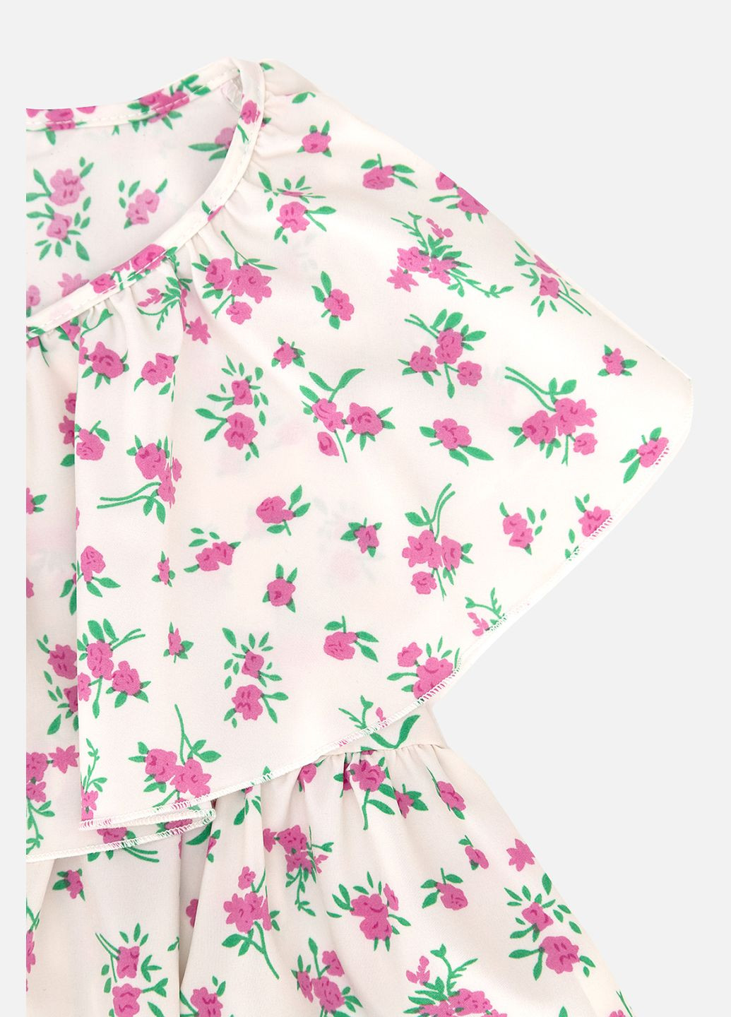 Молочна сукня з коротким рукавом для дівчинки колір молочний цб-00247373 Yuki (297060031)