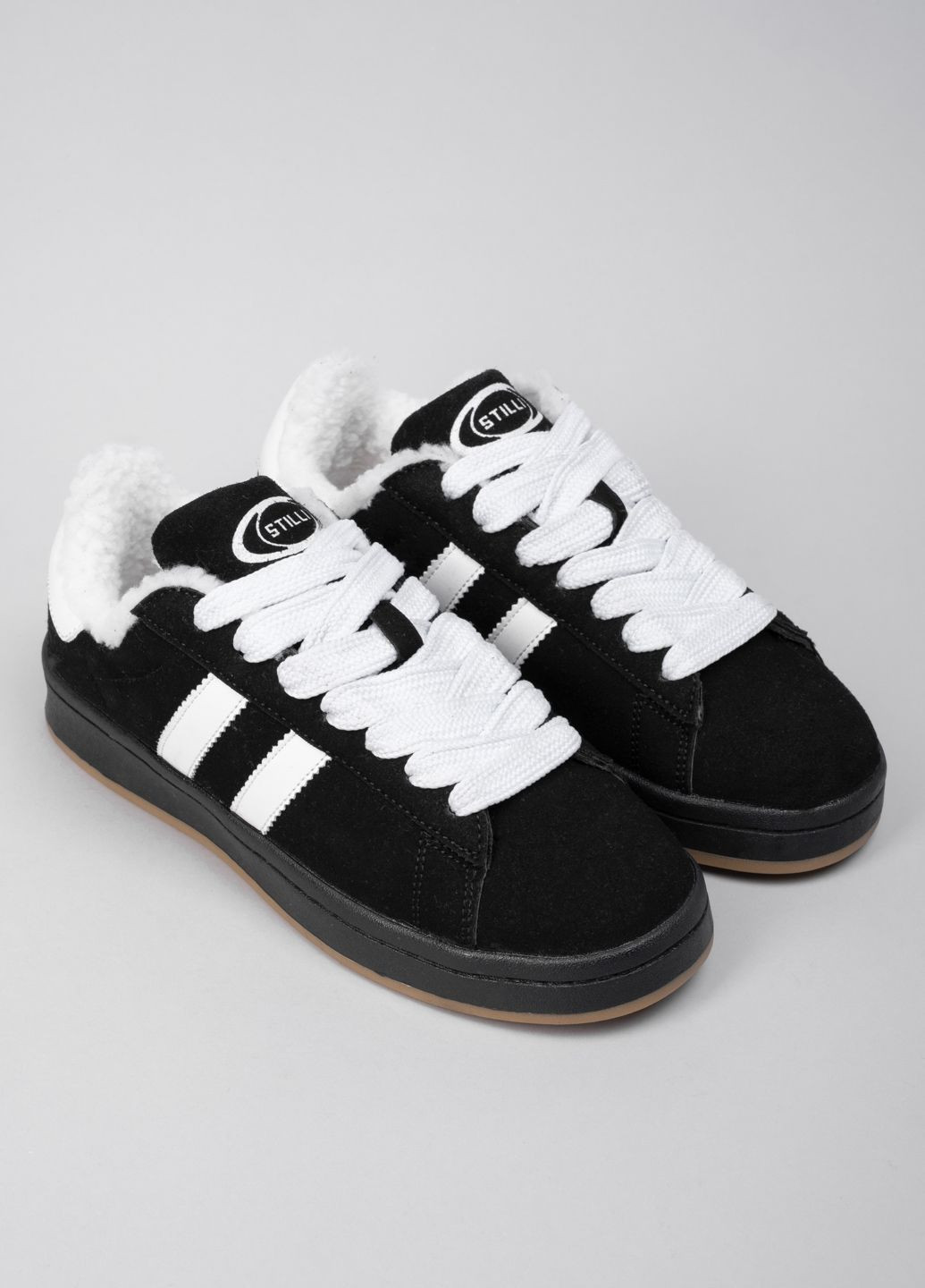 Черные кеды женские hb670-9 черные замшевые зимние 344718 Power