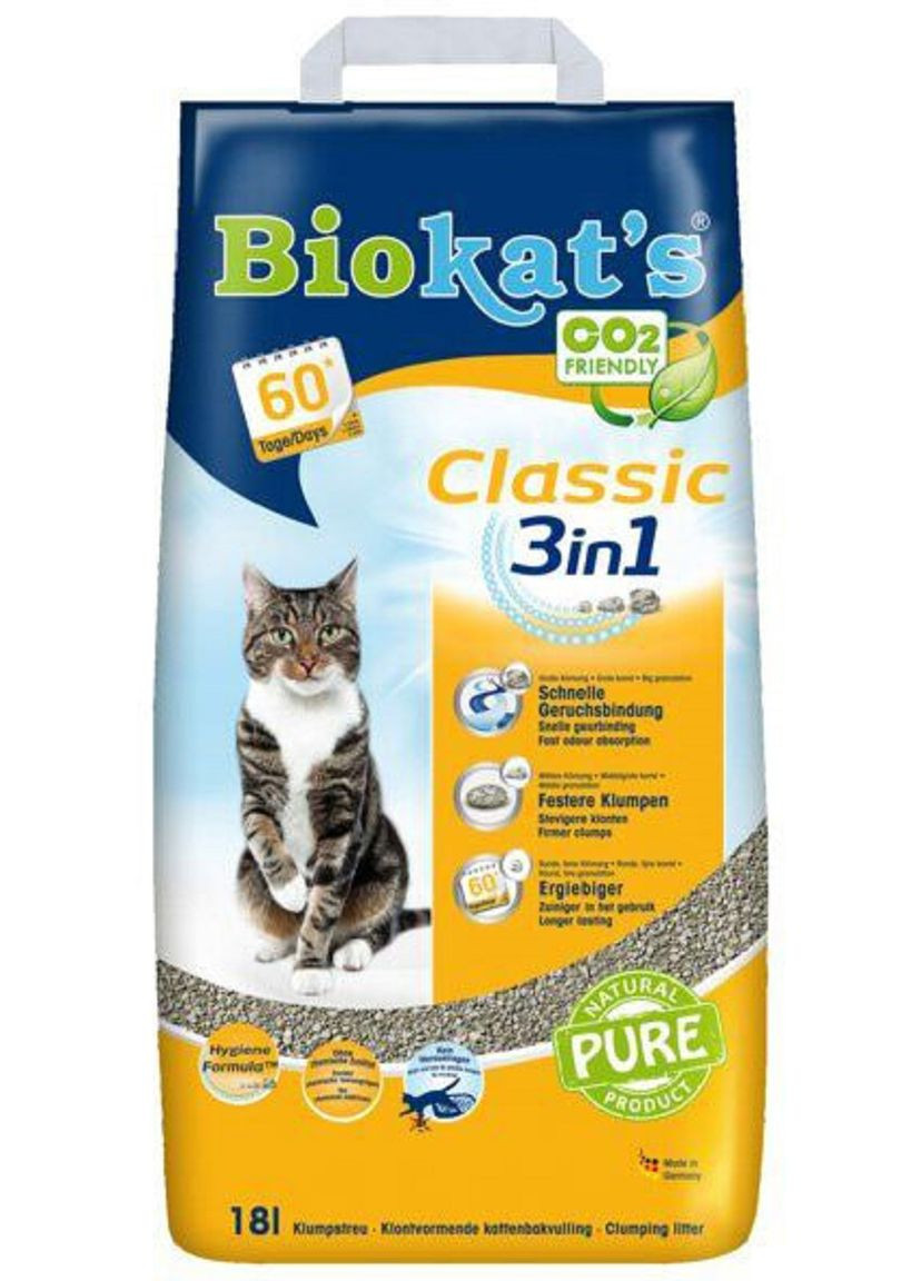 Наповнювач котячого туалету Classic 3in1 18 л (4002064613789) Biokat's (308976871)
