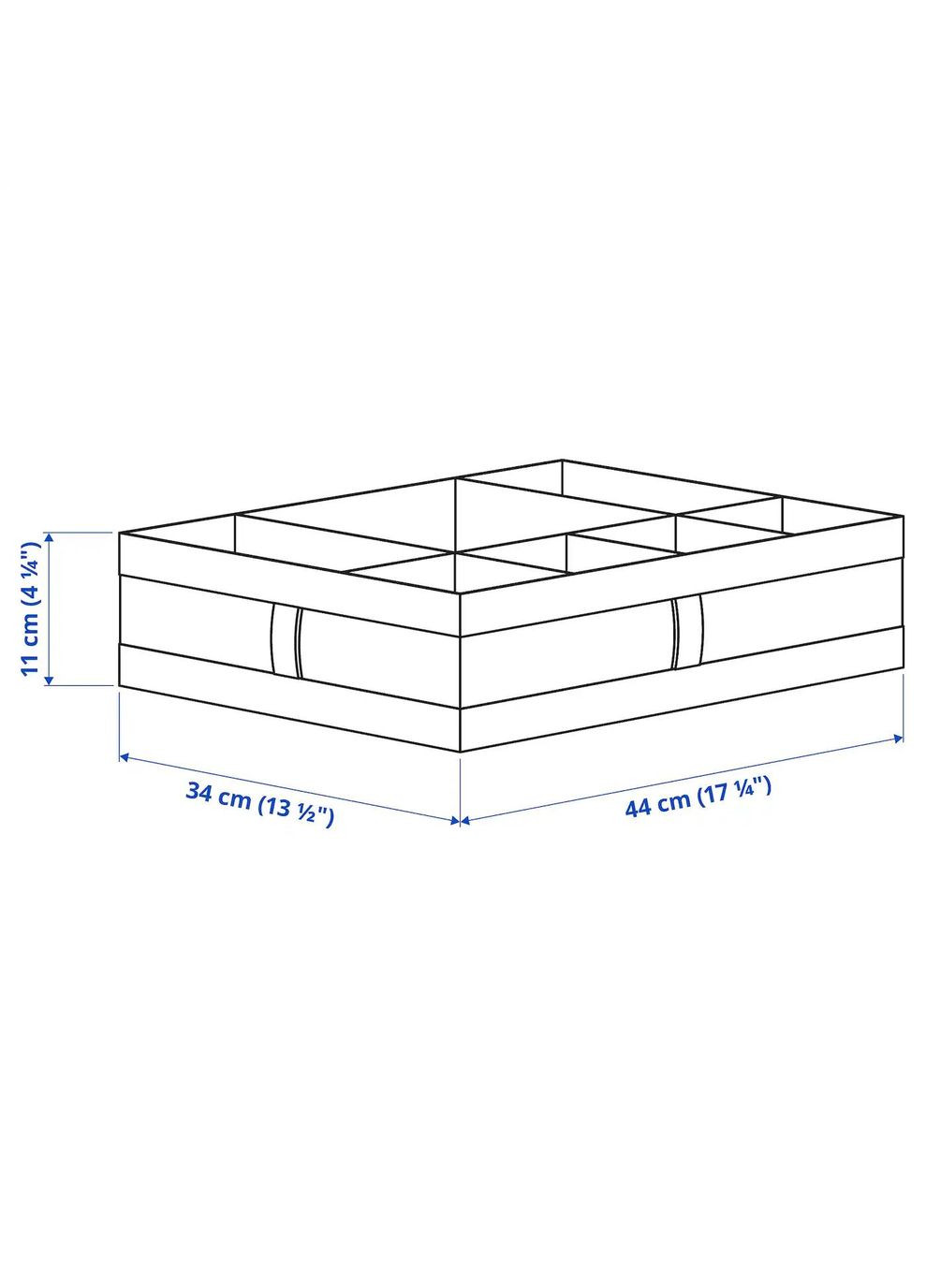 Ящик з відділеннями ІКЕА SKUBB 44х34х11 см темносірий (50400005) IKEA (267899987)