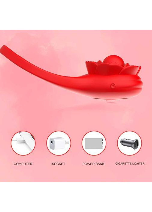 Смарт виброкольцо на пенис и мошонку Love Spouse "Роза" черный K0950-2 No Brand (368669103)