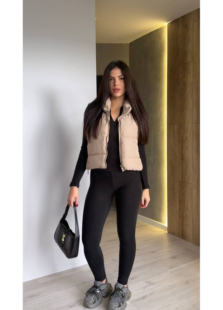 Жіночий теплий термокостюм чорного кольору 35597 Fashion (365776859)