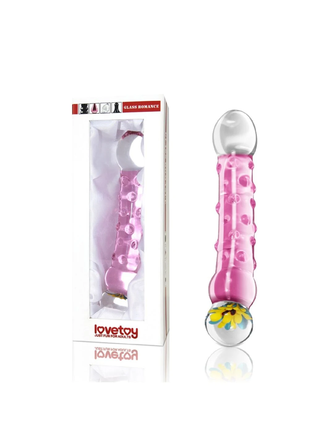 Фалоімітатор скляний 7,5" Glass Romance Рожевий Lovetoy (306441433)
