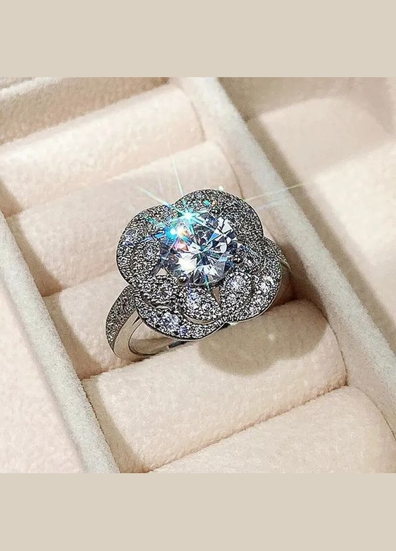 Женское кольцо с белыми камнями Азали размер 17 Fashion Jewelry (290664037)