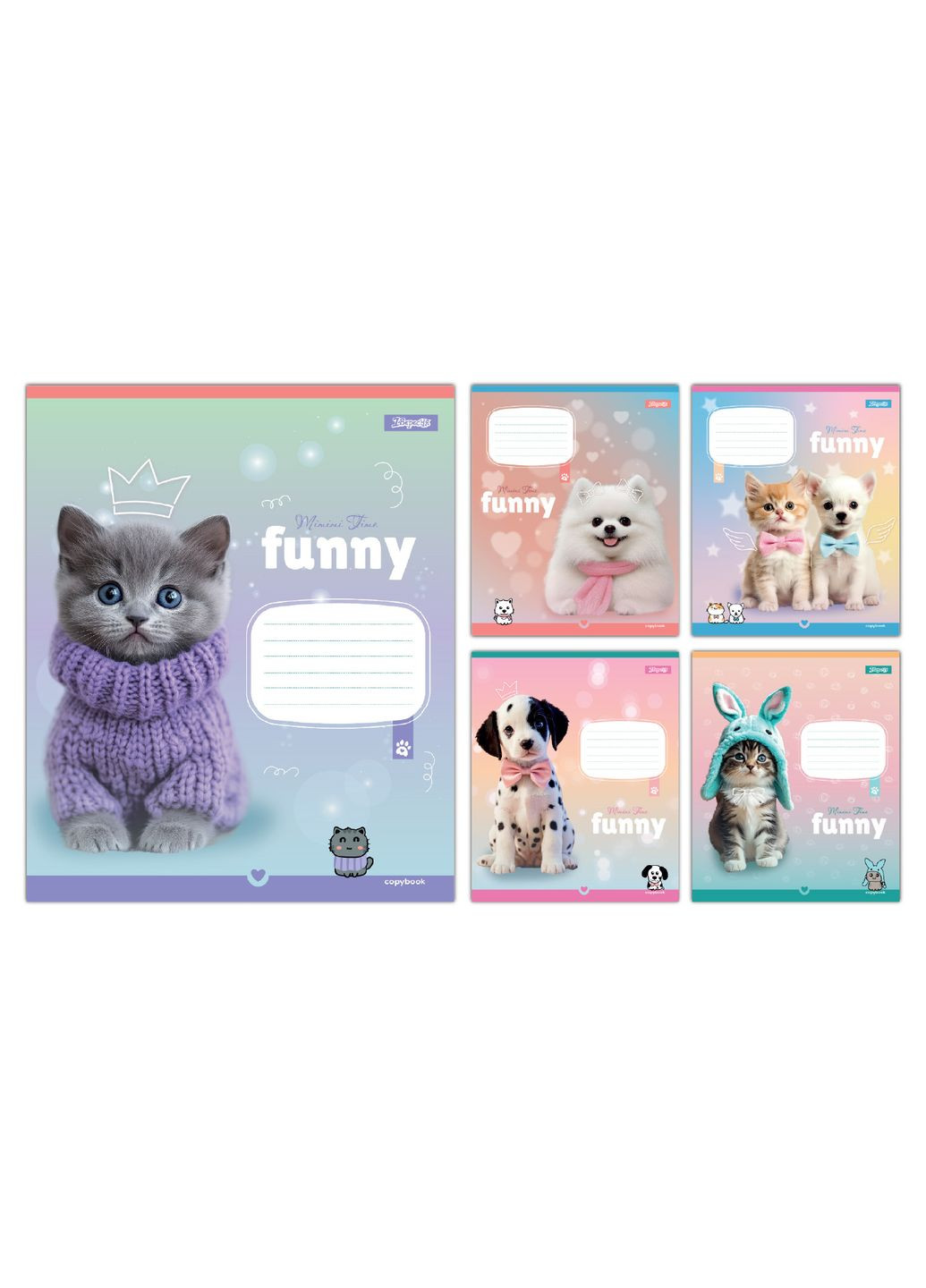 Набір зошитів шкільних 1Bересня А5/12 лінія Funny Pets 25 шт (768209) 1 Вересня (352167269)