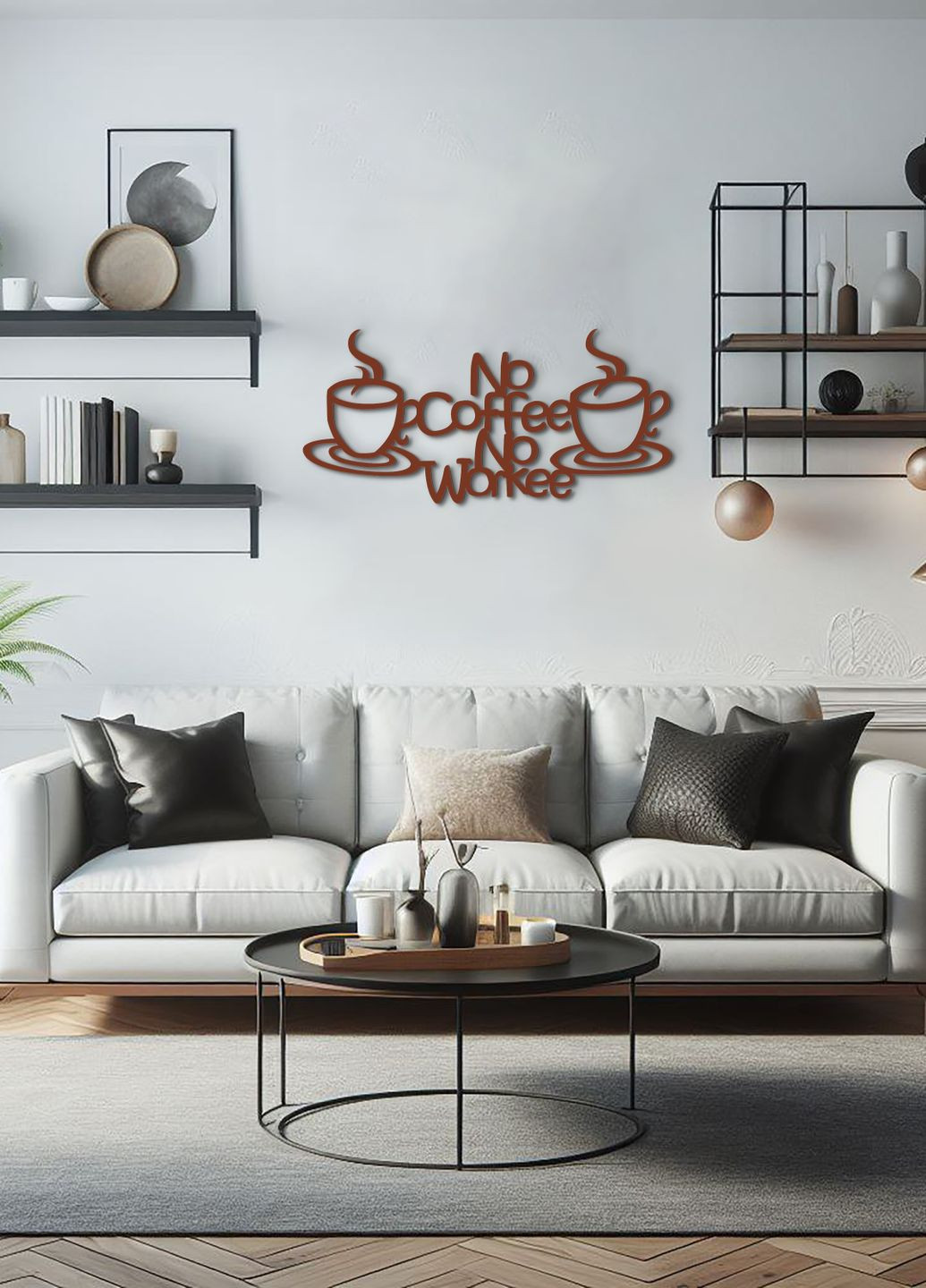Дерев'яна картина на кухню, декор в кімнату "Ранкова кава", мінімалістичний стиль 60х30 см Woodyard (291842724)