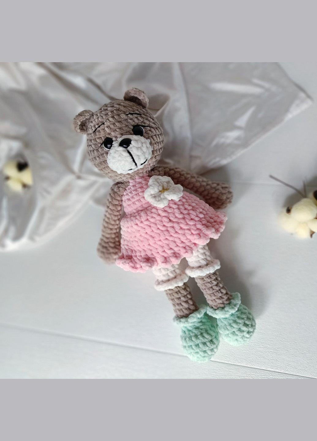 Набір для в'язання ведмедика в рожевій сукні Hand Made (316089589)