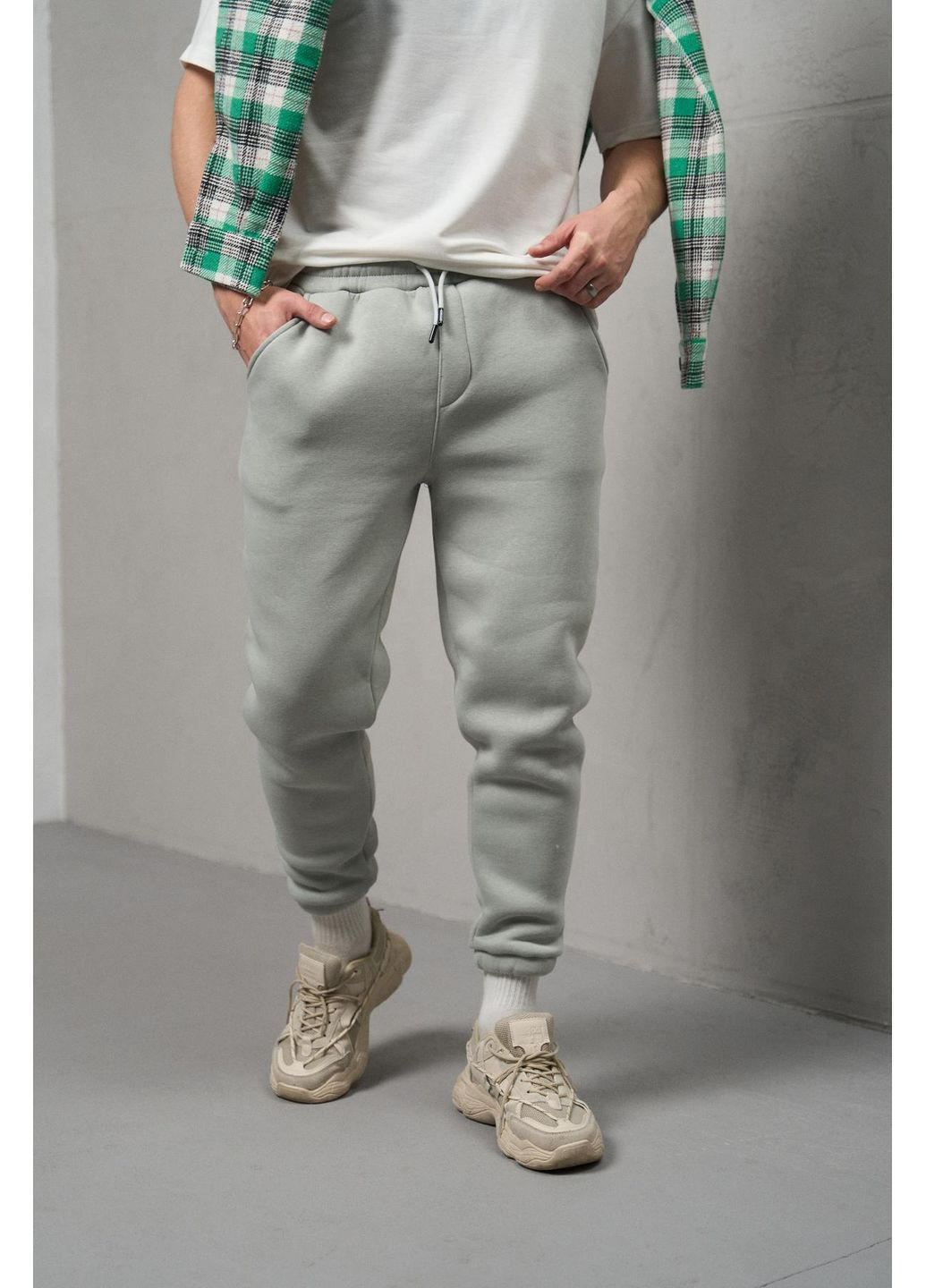 Мятные спортивные, повседневный зимние брюки Vakko