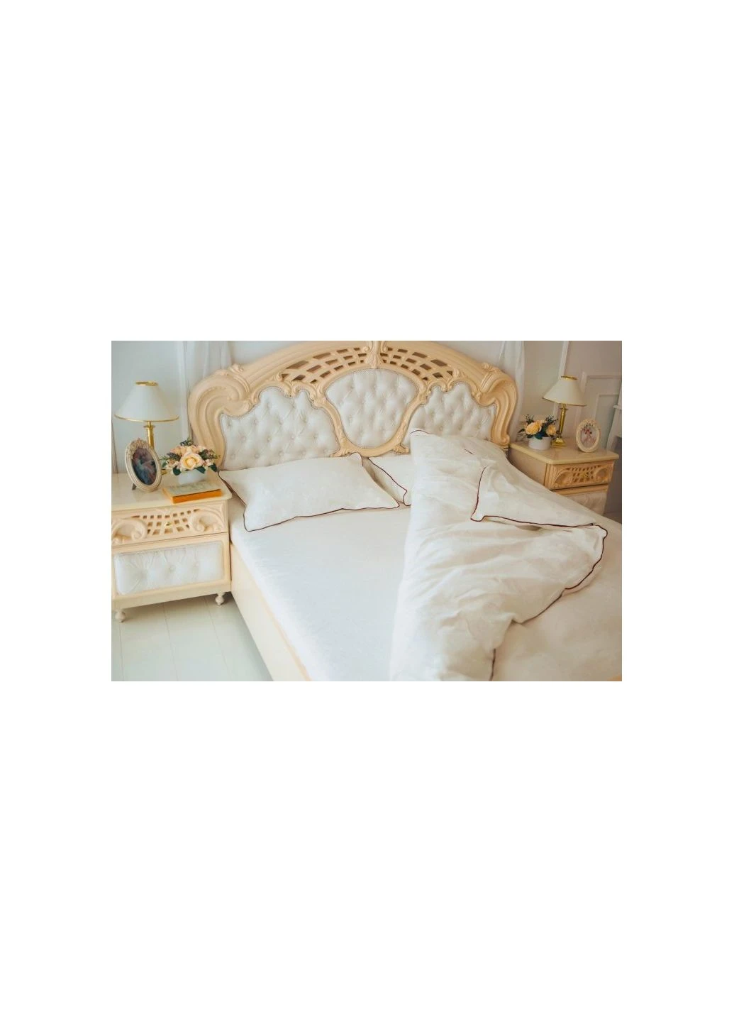 Постільна білизна Сатин Corner Moko White 220х240 (ek37175) Mirson Сатин Corner Moko White 220х240 - King Size (392382857)