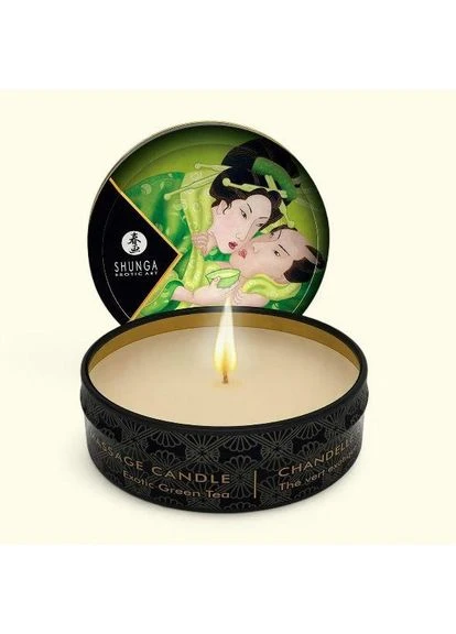 Массажная свеча с ароматом зеленого чая Mini Massage Candle (30 мл) Shunga (315013610)