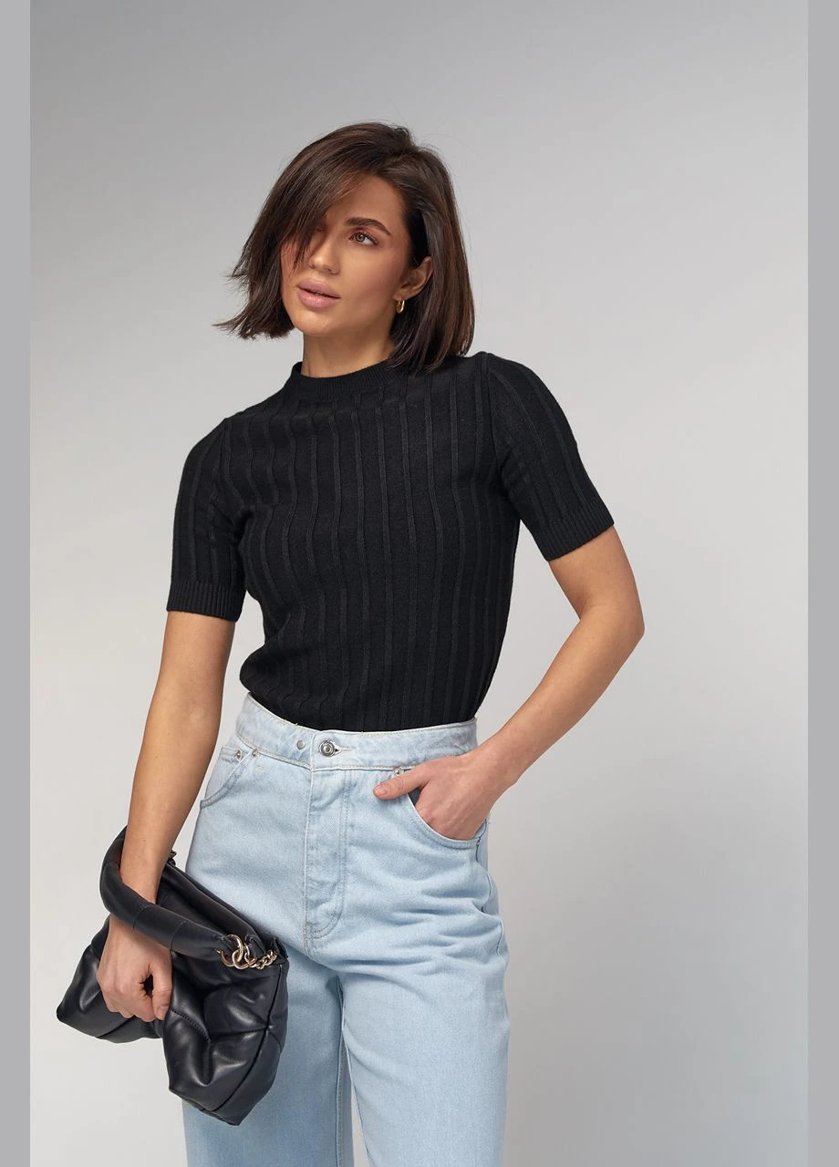 Жіноча футболка в рубчик 231250 Lurex - (281329868)