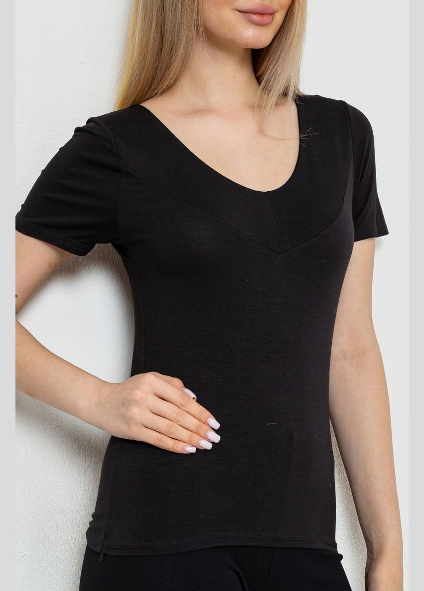 Чорна літня футболка-топ жіноча Ager 186R511
