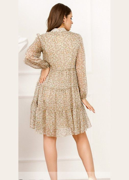 Бежевое кэжуал платье женское летнее ff-2798 бежевый 46 Sofia