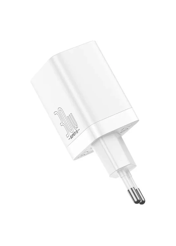 Зарядное устройство Baseus 30 Вт Type-C + USB огнеупорный пластик белый 30х35х85,4 мм No Brand CCSUPP-E (402060285)