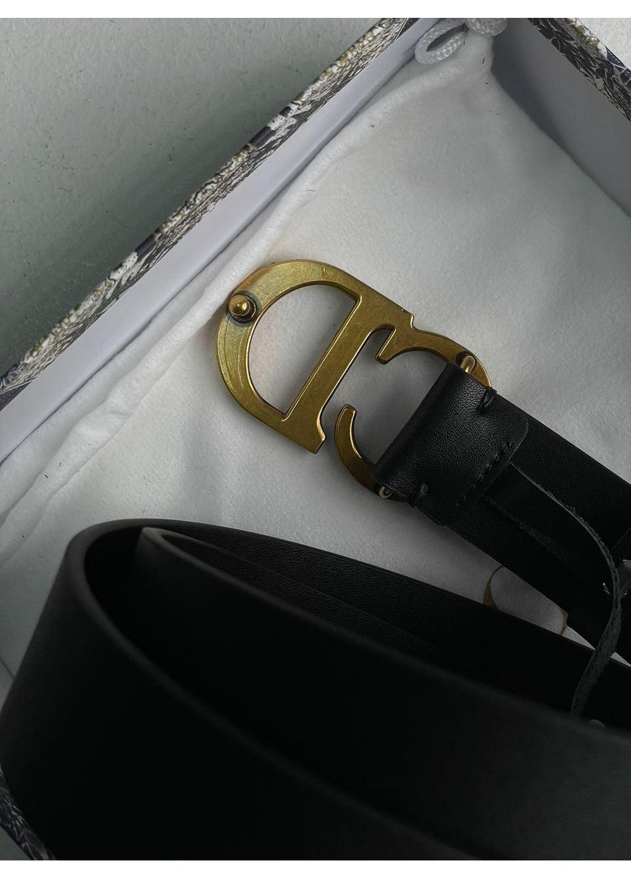 Ремінь Saddle Belt Black Ultrasmooth Calfskin Gold No Brand (355478955)