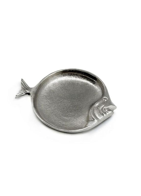 Блюдо алюминиевое Рыба, серебро 15,3 см No Brand (308793199)