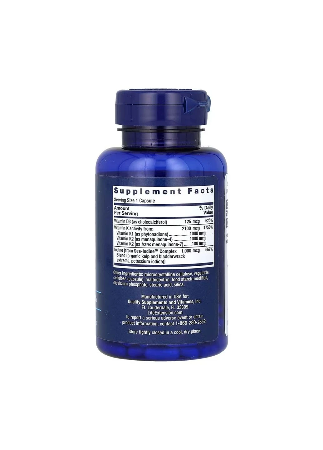 Оригинал! Витамины D и K с морским йодом Sea-Iodine™ - 60 капс капс капсуп 60 капс Life Extension (398845181)