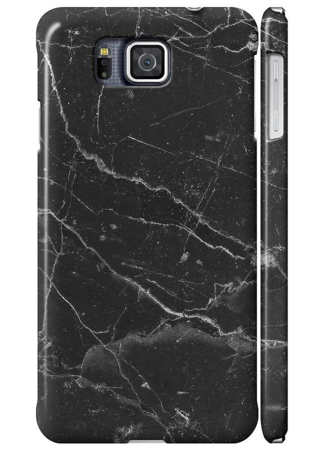 3D пластиковий глянцевий чохол 'Чорний мармур v2' для Endorphone Samsung Galaxy Alpha G850F (316654466)