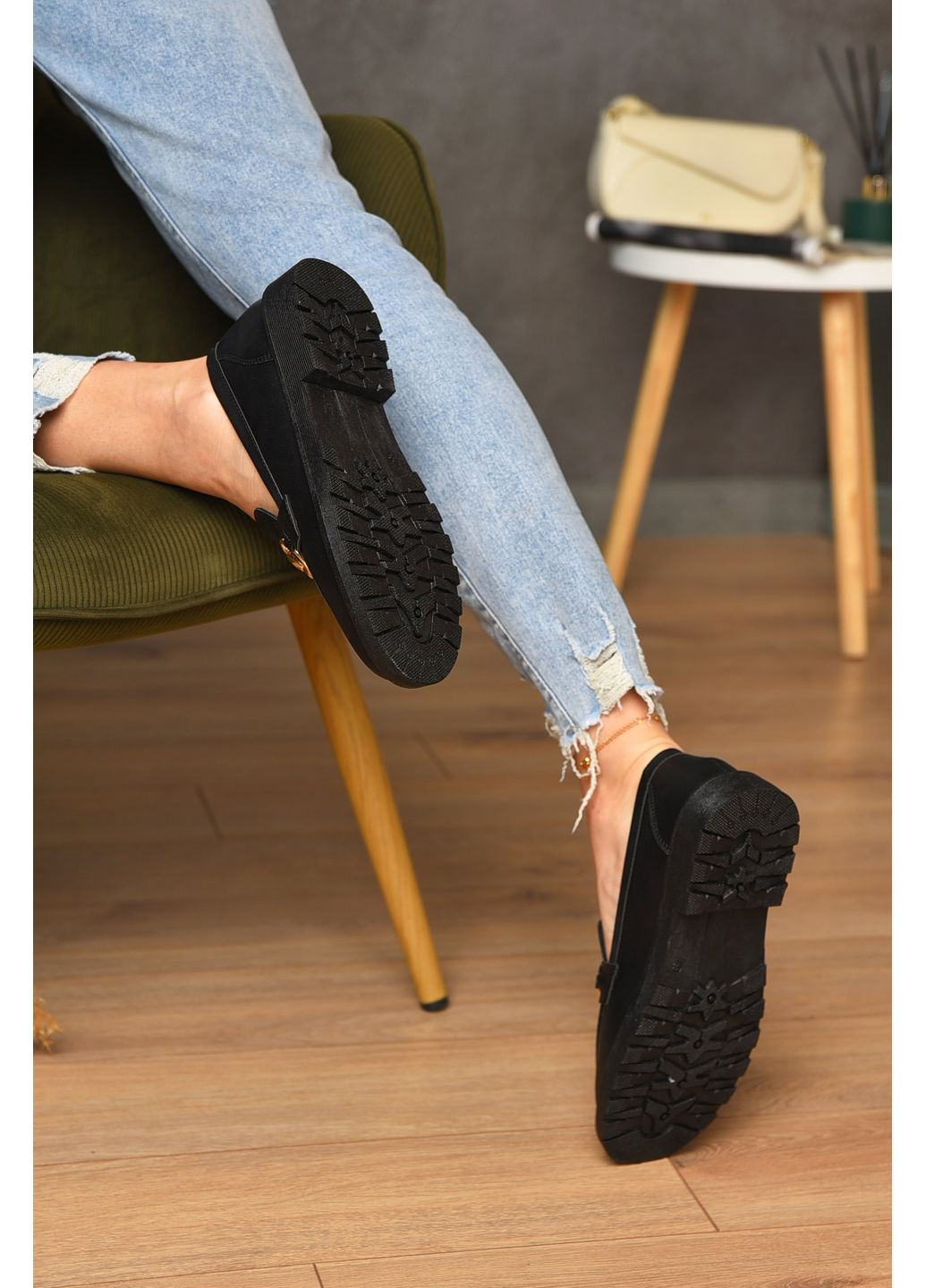 Let's Shop Туфлі-лофери жіночі чорного кольору лофери чорний з штучна шкіра, україна — демісезон (349444171)