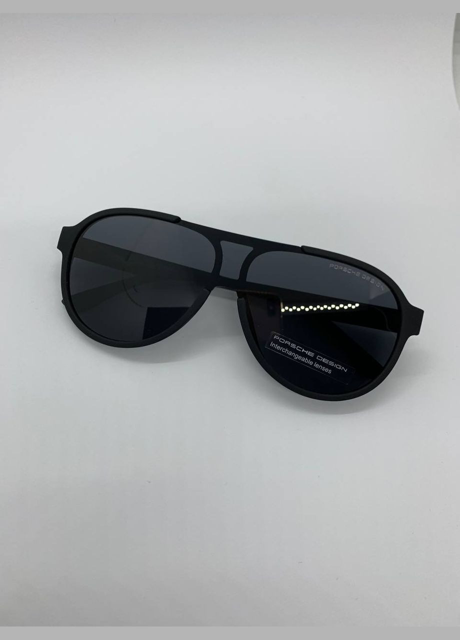 Чоловічі сонцезахисні окуляри з поляризацією та UV400-захистом | Стильні окуляри в чорній оправі No Brand 208-1 (341527323)