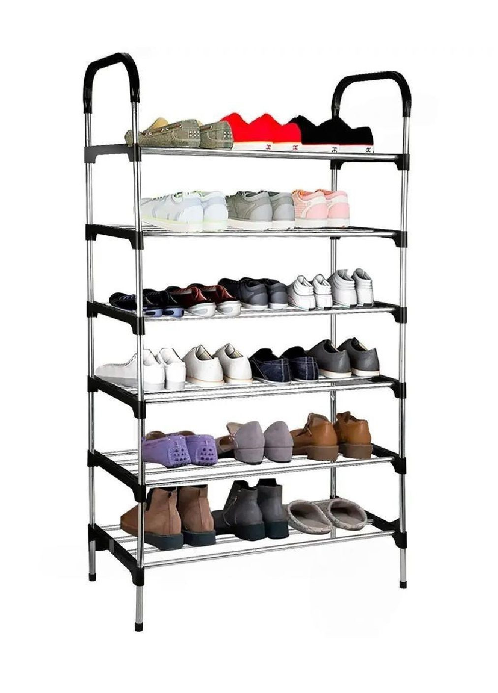Тумба полиця підставка органайзер стійка для зберігання взуття на 6 ярусів з мішком для прання взуття 123х57х29 см (476718-Prob) Unbranded (289354619)