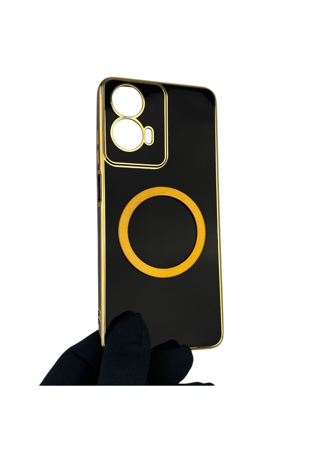 Чехол для E14 с кольцом MagSafe с золотой окантовкой на моторола е14 черный gs1 Motorola (366233339)