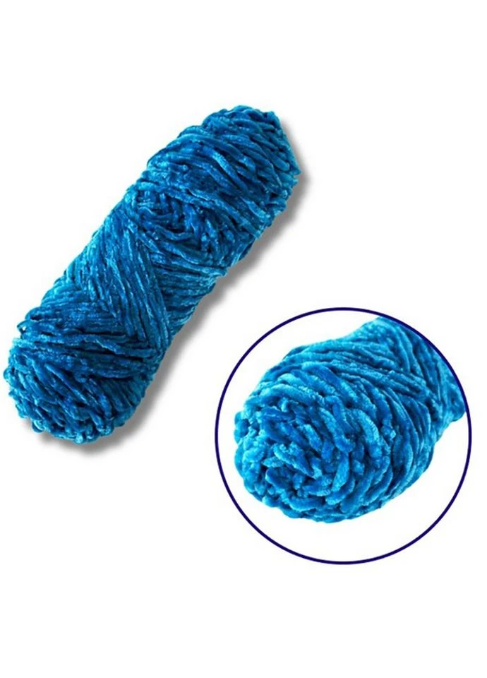 Пряжа плюшевая синель PP112, 100 грамм, 100% полиэстер, сапфировый Brushme (382637906)