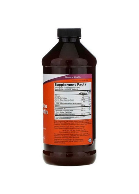 Liquid Glucosamine & Chondroitin with MSM, 16 fl oz 473 ml NOW-03175 Now Foods (362419064)