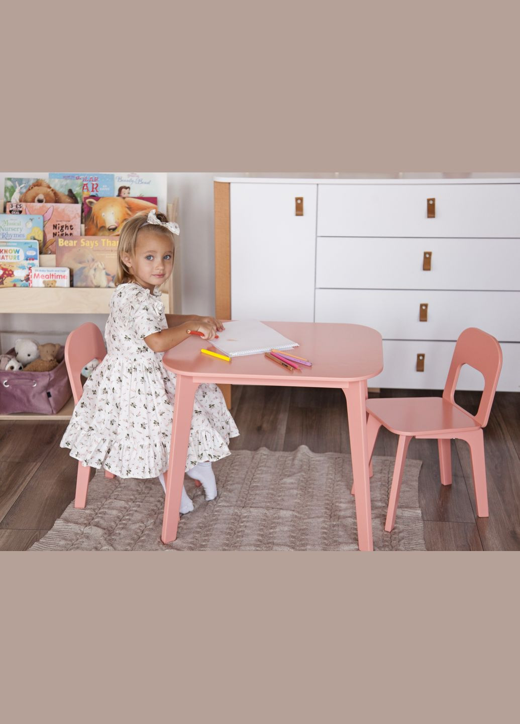 Детский столик и два стульчика для детей 2-4 лет Коралловый Tatoy (292867425)
