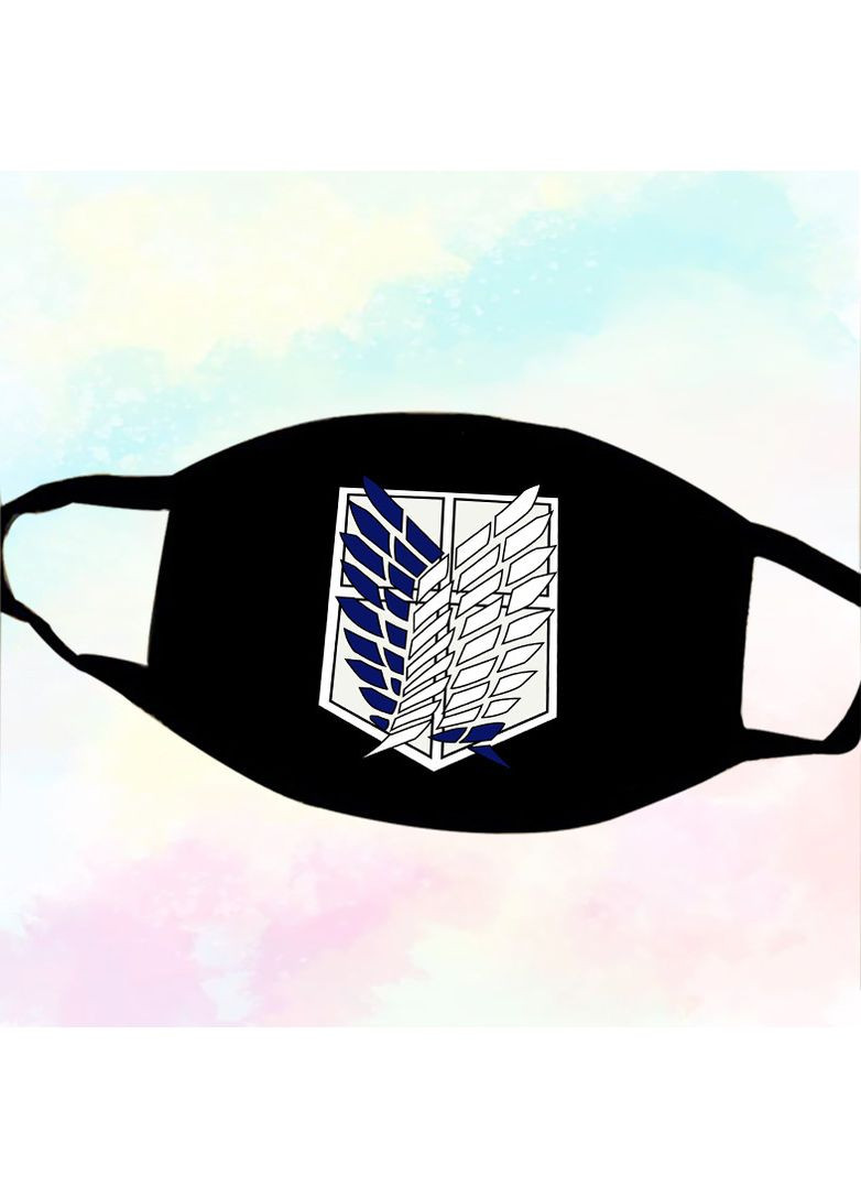 Маска защитная на лицо аниме логотип Атака титанов Attack on Titan косплей 17х11 см (ms078) No Brand (360802058)