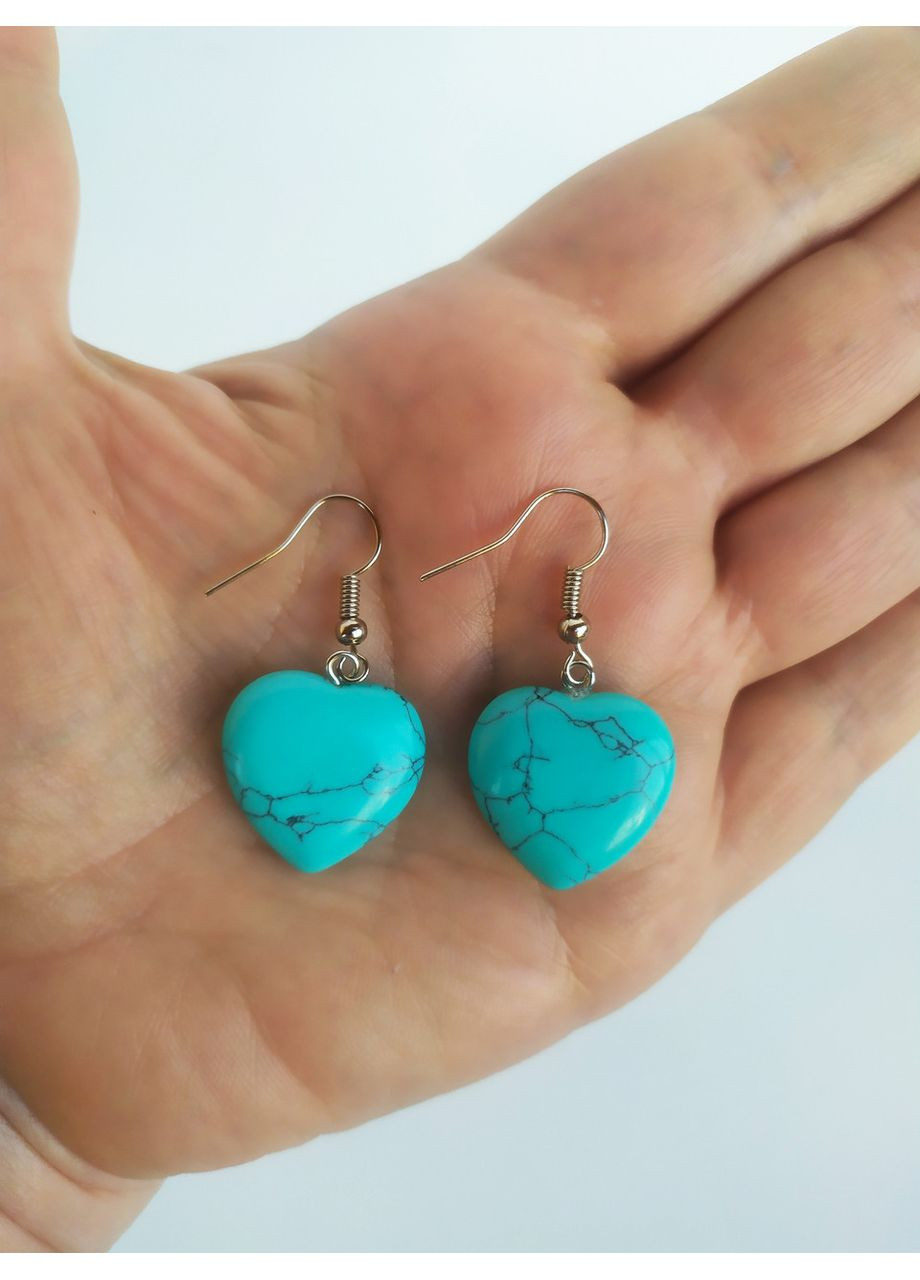Серьги "Серденька" с камнем бирюза No Brand (370792151)